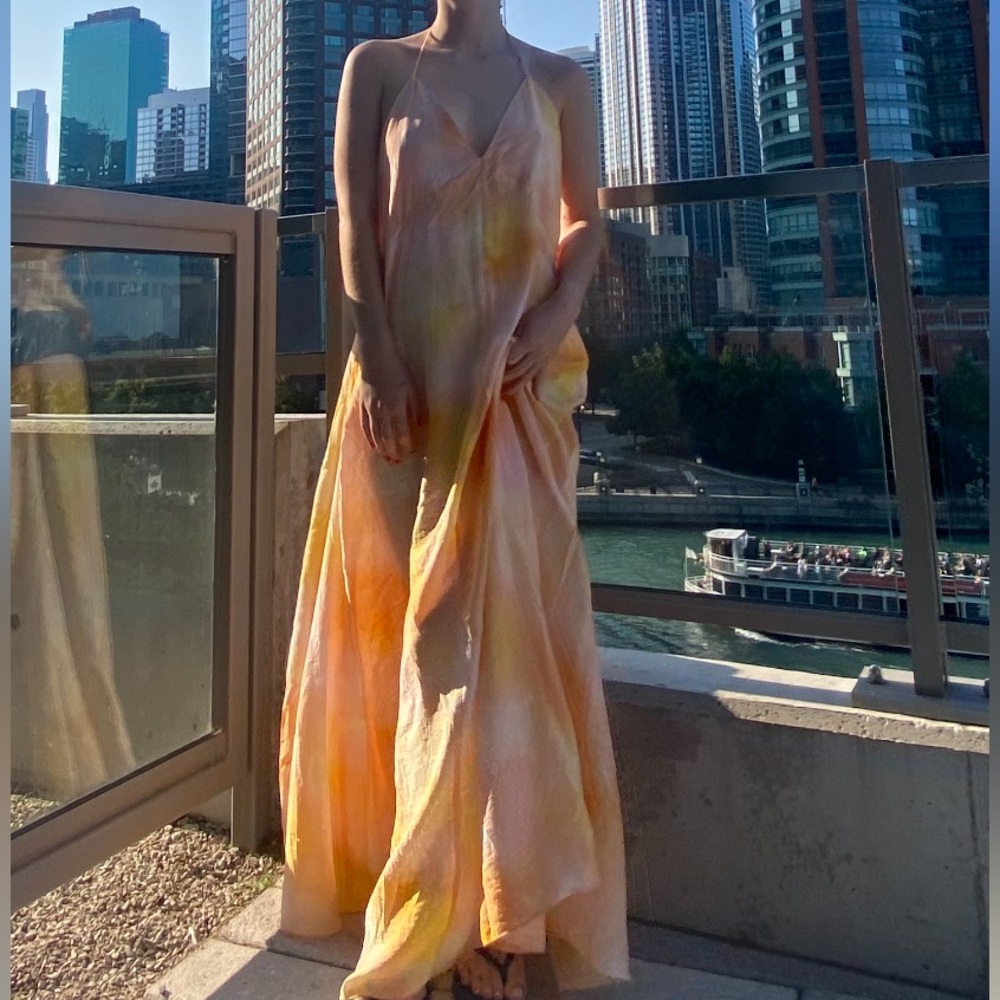 Orange ombré maxi dress